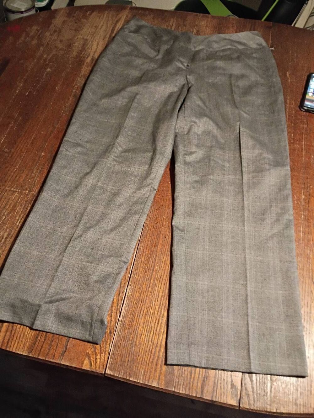 New Cato 16W Petite Classic Straight Leg Grey Pants Trousers Tummy Control